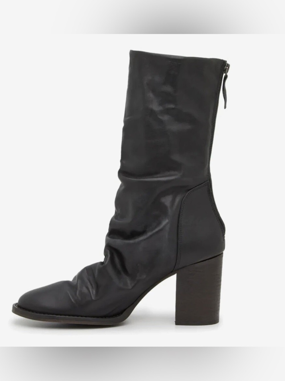 Free People Elle Block Heel Women’s Soft Leather Black Boots Sz 38 (7.5)